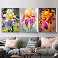 gatyztory iris painting by numbers for adults diy kits flower handpainted on canvas with frame oil picture drawing coloring by n