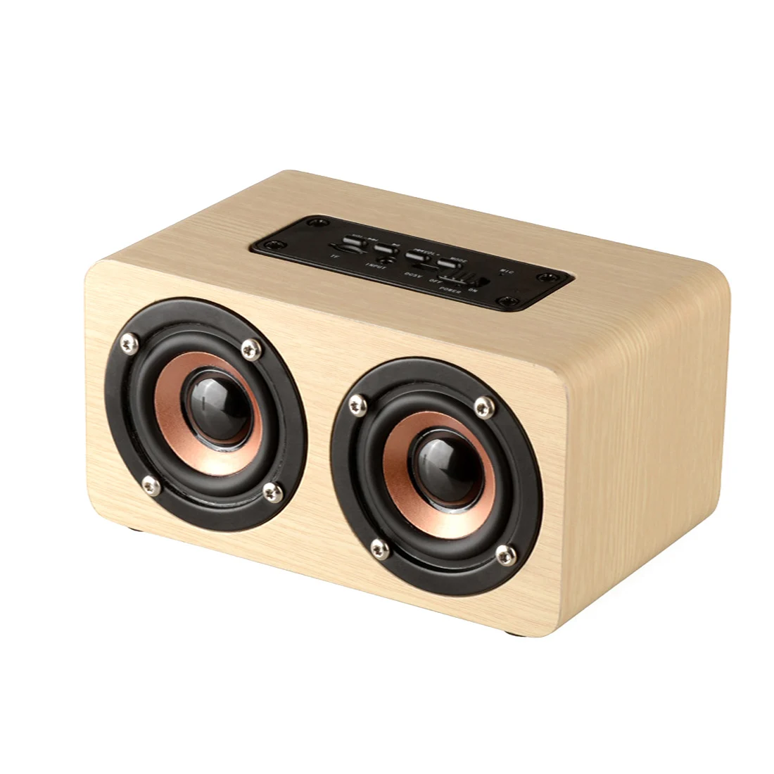Bluetooth динамик деревянный беспроводной портативный hifi ударный бас динамик Boombox Buetoot для iPhone для samsung для Xiaomi - Цвет: yellow