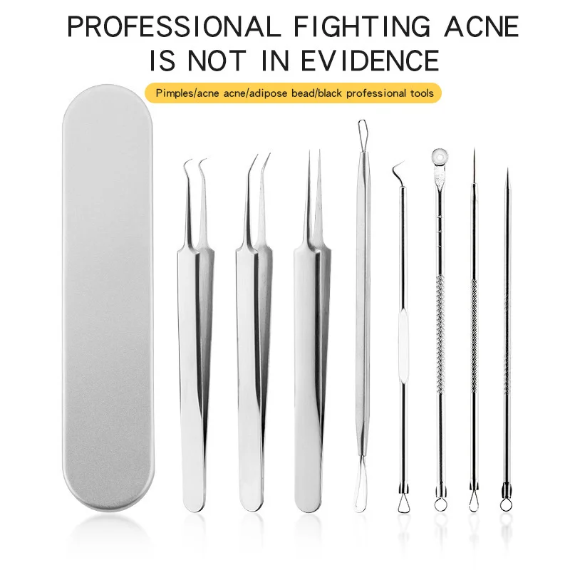 

Stainless Steel Acne Blackhead Pimple Remover Needle Set Face Cleaning Tweezers Beauty skin care tools