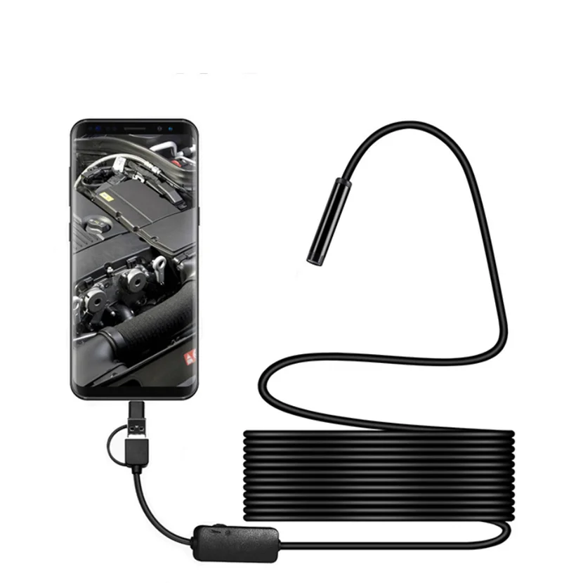

Triple 5.5mm2M5M TYPE C USB Mini Endoscope Camera Flexible Hard Cable Snake Borescope Inspection Camera Android Smartphone PC