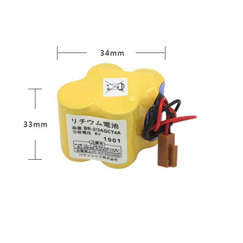 Новая сменная литий-ионная батарея 6 В 4400 мАч для FANUC BR-2/3AGCT4A PLC CNC acumator 2-проводной