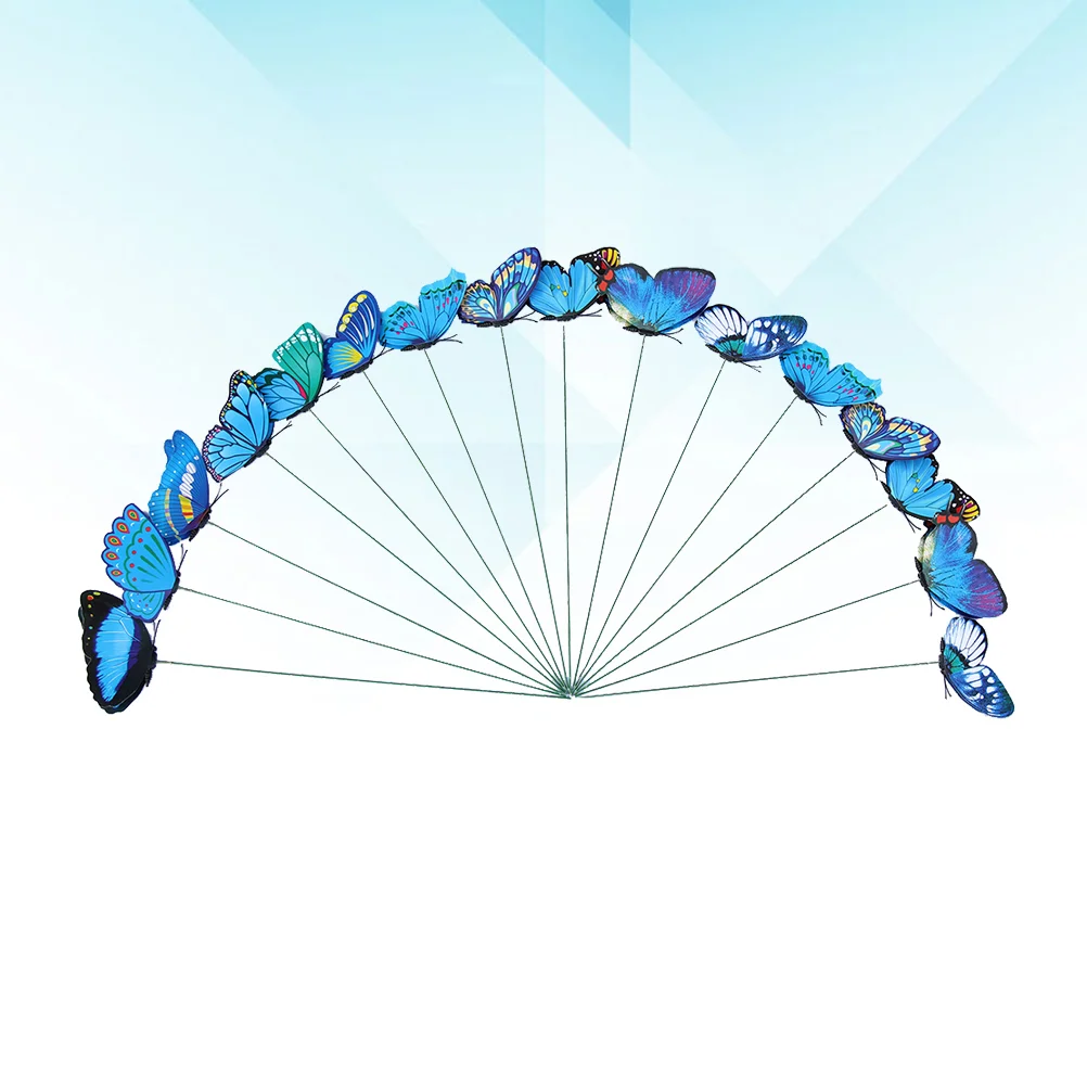 

24pcs Simulation Sticks Artificial Butterflies Stakes DIY Ornament Plant Decor for Garden Patio Lawn Flowerpot (Random Color)