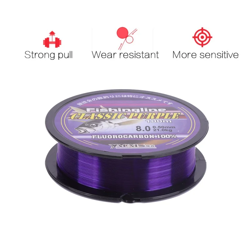 

Fluorocarbon Fishing Purple Nylon Fishing Line Nylon Wire Leader Line Strong Pull Line Fishing Accessories 100-500M Line