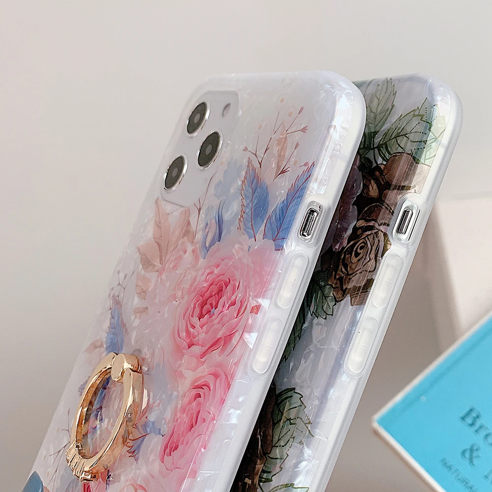 Чехол для телефона LOVECOM с цветочным рисунком iPhone 11 Pro Max 12 XR XS 6 6S 7 8 Plus мягкий чехол