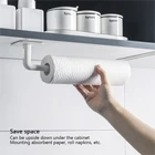 Кухонный держатель для бумажных полотенец, самоклеящаяся полка для хранения под шкафом, рулонная вешалка для салфеток для туалетные аксессуары для ванной, 1 шт.