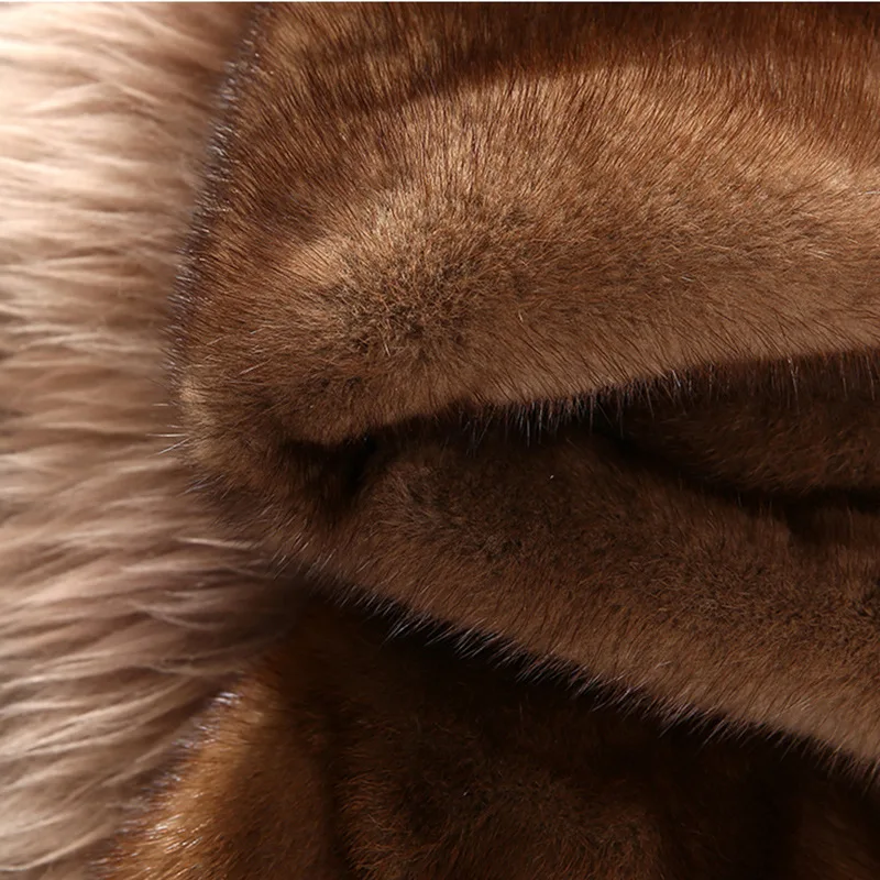 Natural Fur Coats Winter Women Mink Fur Coat Female Genuine Leather Jackets Ladies Oversize Warm Thick Detachable Long 2021 New