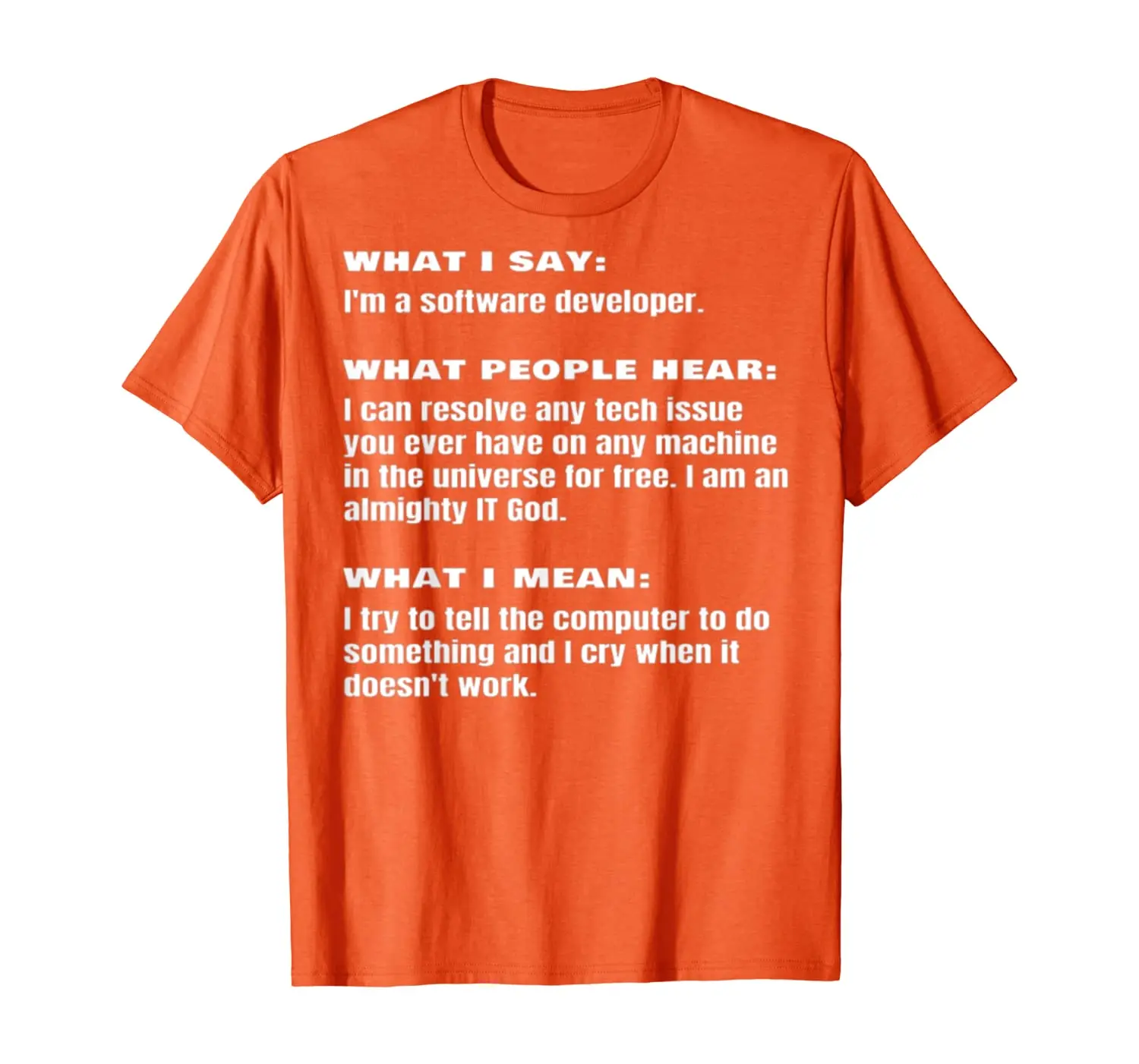 

What I Say Funny Software Developer Engineer Coder T-Shirt