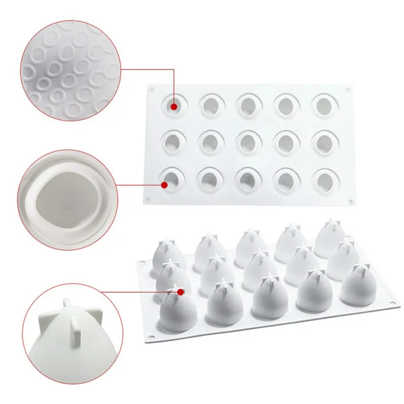 15 Holes Strawberry Silicone Mold Cake Decorating Tools Dessert Mousse Mould Chocolate Truffle Molds Baking Accessories | Дом и сад