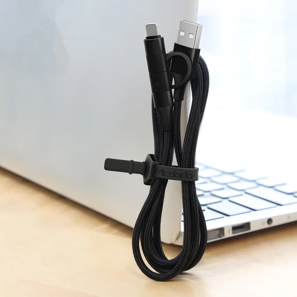 MCDODO 2в1 кабель USB type-C для iPhone XS MAX XR X 8 7 Plus быстрое зарядное устройство type C шнур QC 4,0 быстрое зарядное устройство для Samsung S10 huawei