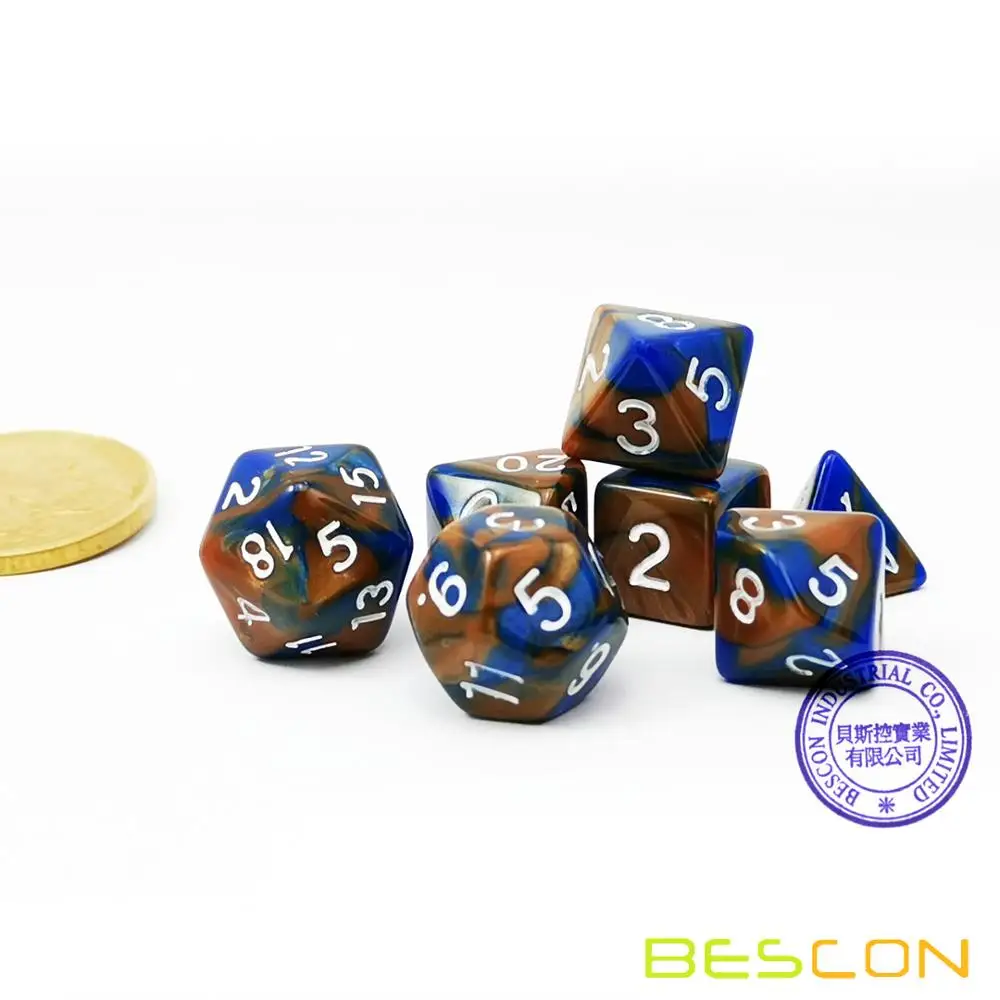 Middle Earth Bescon мини двухцветные многогранные игральные кости, набор 10 мм, маленькие кости набор D4-D20 в трубке, 6 новых разных цветов 42 шт - Цвет: Middle Earth