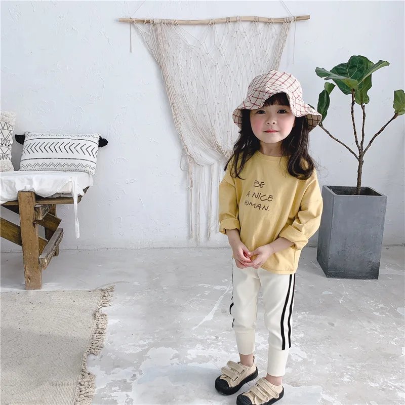 Весенне осенние свободные футболки из чистого хлопка для мальчиков и девочек