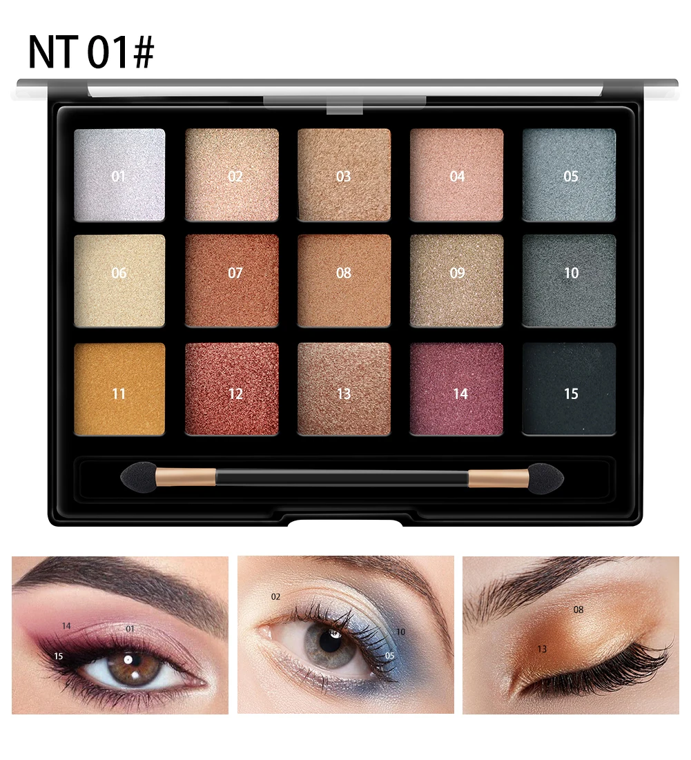 MISS ROSE 15 цветов красивые глазурованные обнаженные тени для век макияж пигменты