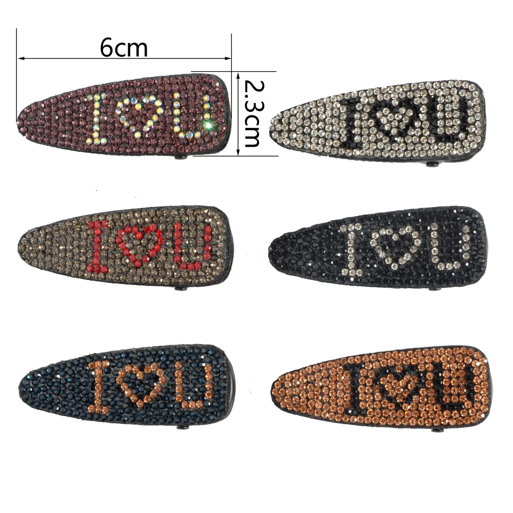 

1PC Shining I LOVE YOU Letter Hairpins Hair Clips for Girls Styling Tool Hairgrip Rhinestones Barrette Women Hair Accessories