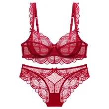 2022 sexy laço ultra fino transparente sutiã e calcinha conjunto de roupa interior tamanho grande lingerie feminino sutiã a b c d e cup (2)