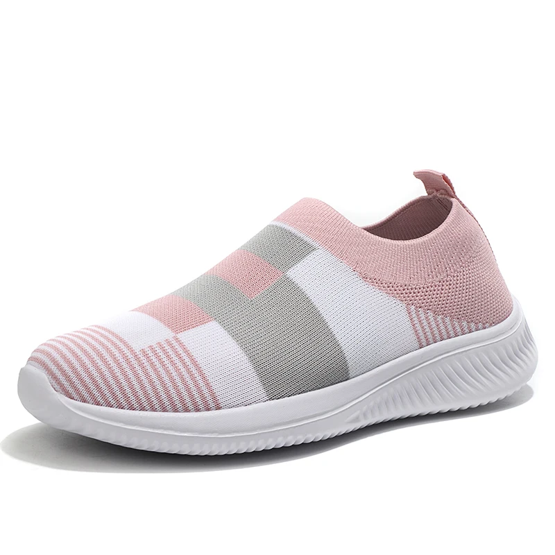 

Women's Casual Vulcanized Shoes Woman Mesh Sneakers Women Knitted Flat Ladies Slip On Female Footwear Size 42 Feminino Zapatos