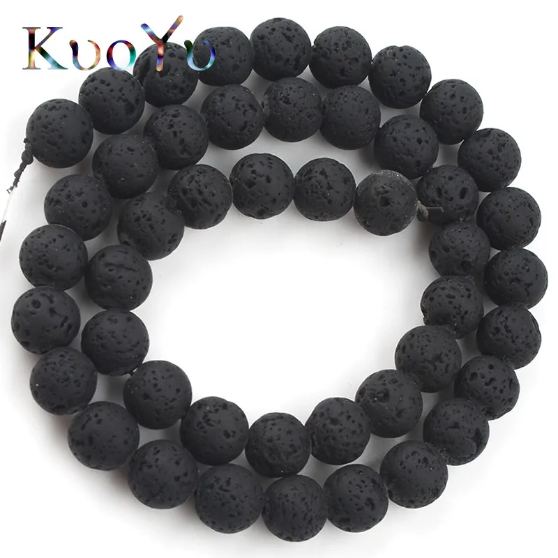 Резиновая гематит черный вулканический Lave Камень Бисер Круглый незакреплённые