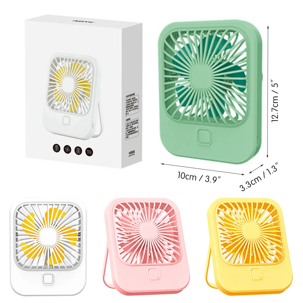 

Summer Cooler Square Electric Mini Fan Handheld Usb Mini Fan With 3 Gears For Office Bedroom Outdoor Travel Useful Supplies