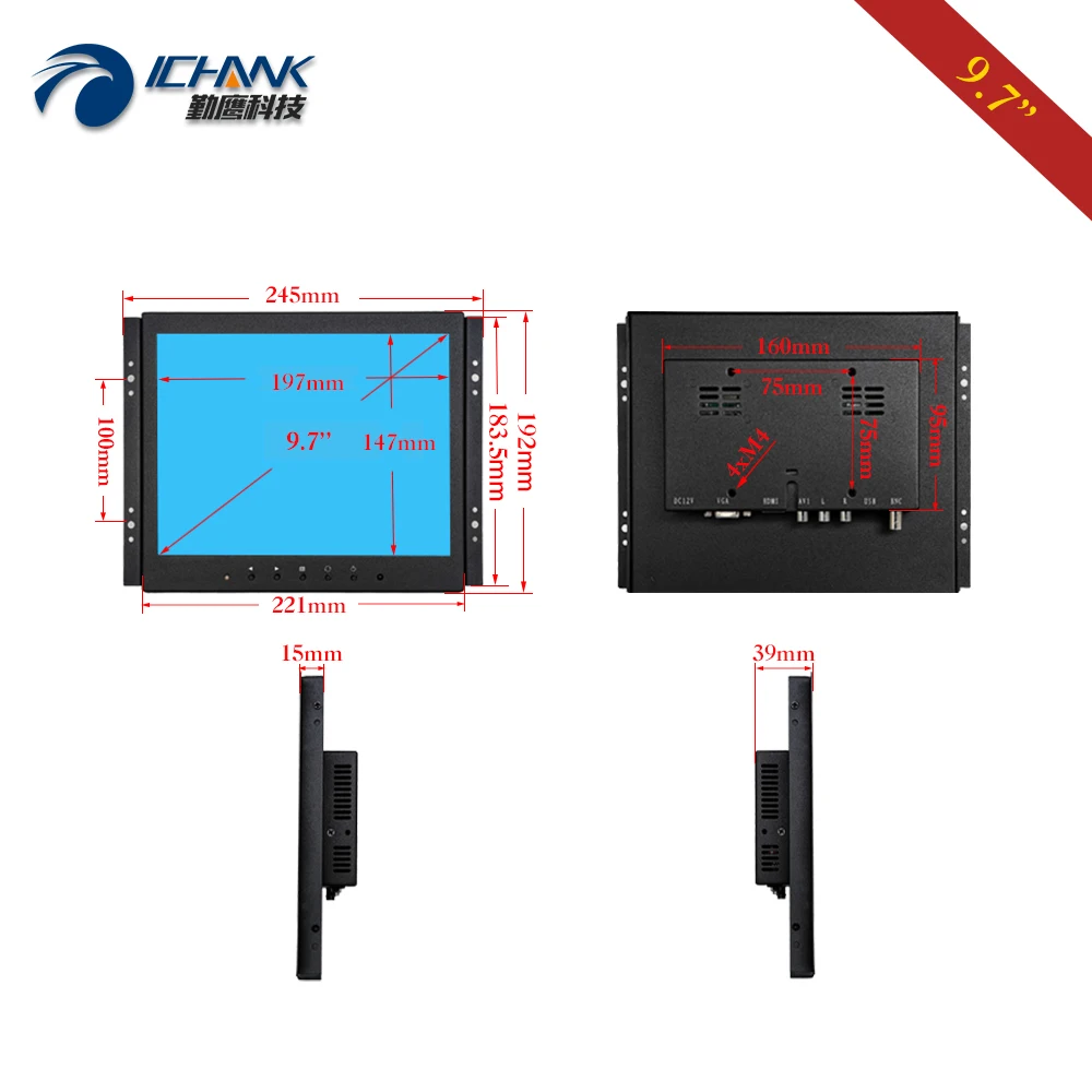 ZK097TC-592L/9," 10" дюймовый 1024x768 HDMI USB VGA встроенный открытая рамка Linux Ubuntu Raspbian Debian OS сенсорный ПК-монитор ЖК-экран