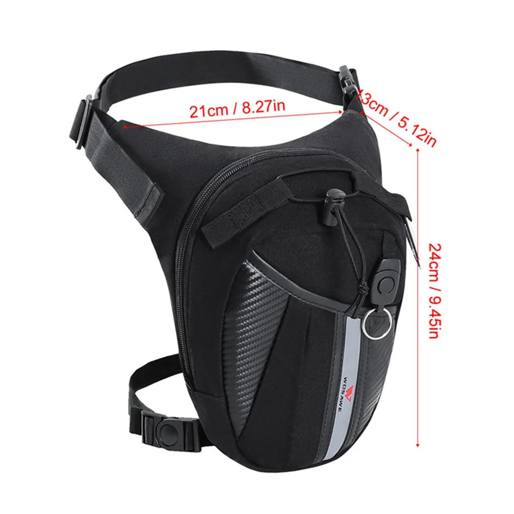 

WOSAWE Motorcycle Drop Leg Bag Hip Bum Fanny Pack Reflective Motorbike Trunk Bag Outdoor Casual Waist Bag Motorcycle Bike Bag
