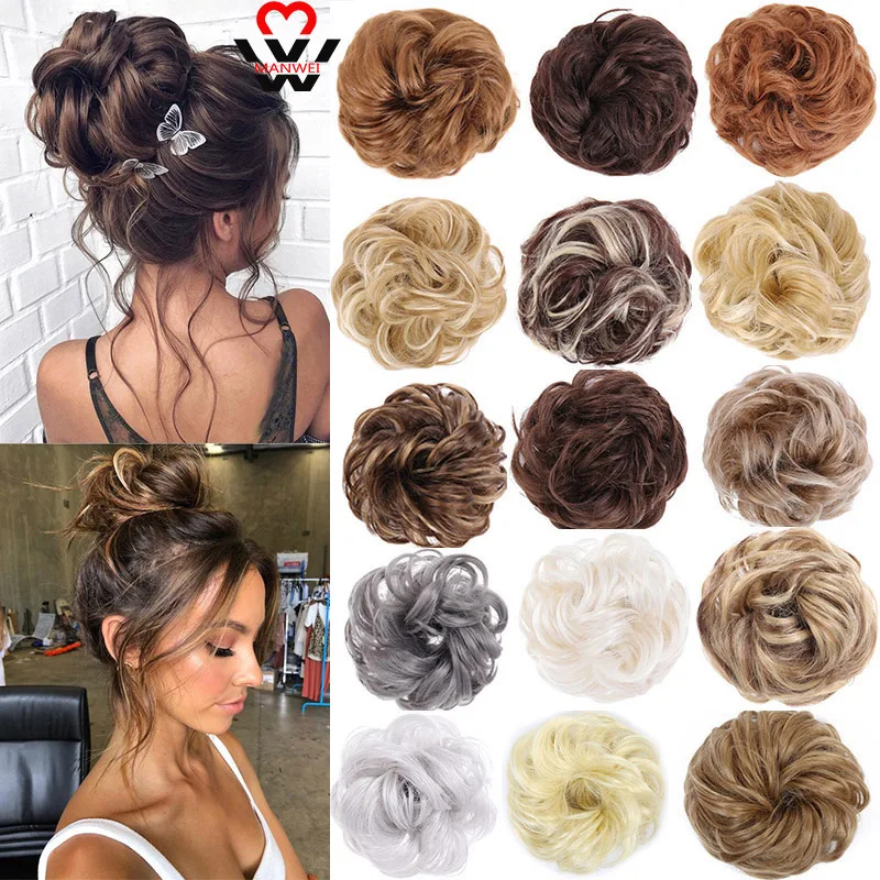 MANWEI эластичные удлинители волос лента конский хвост пряди Updo шиньоны Пончик