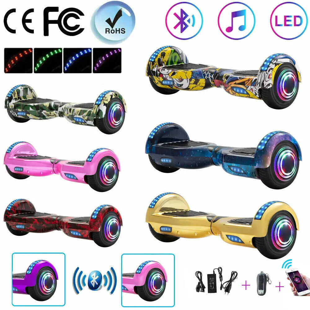 

Electric Scooters 6.5 Inch Hoverboard Bluetooth LED Lights Self-Balancing E-Scooters 2 Wheels Balance Hover Boards For Kids Gift