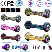 electric scooters 6 5 inch hoverboard bluetooth led lights self balancing e scooters 2 wheels balance hover boards for kids gift