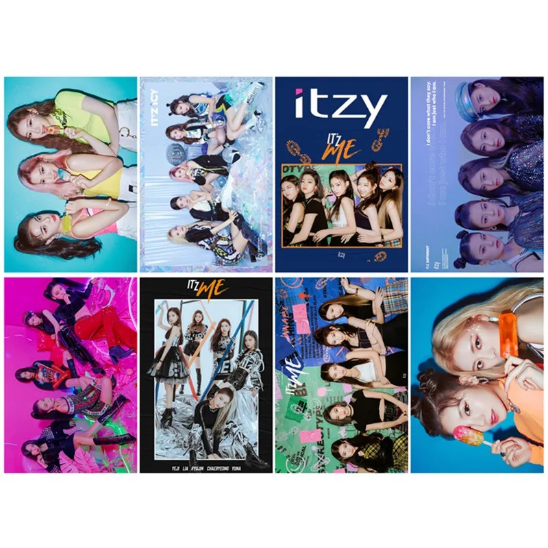 

KPOP ITZY Poster Card Sticker Postcard ITZY Poster Card Sticker Postcard ITZY Star Peripheral 8 A3 Embossing