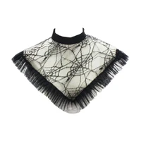 spider web style fake collar net mesh ruffles lace detachable necklace choker xx9d