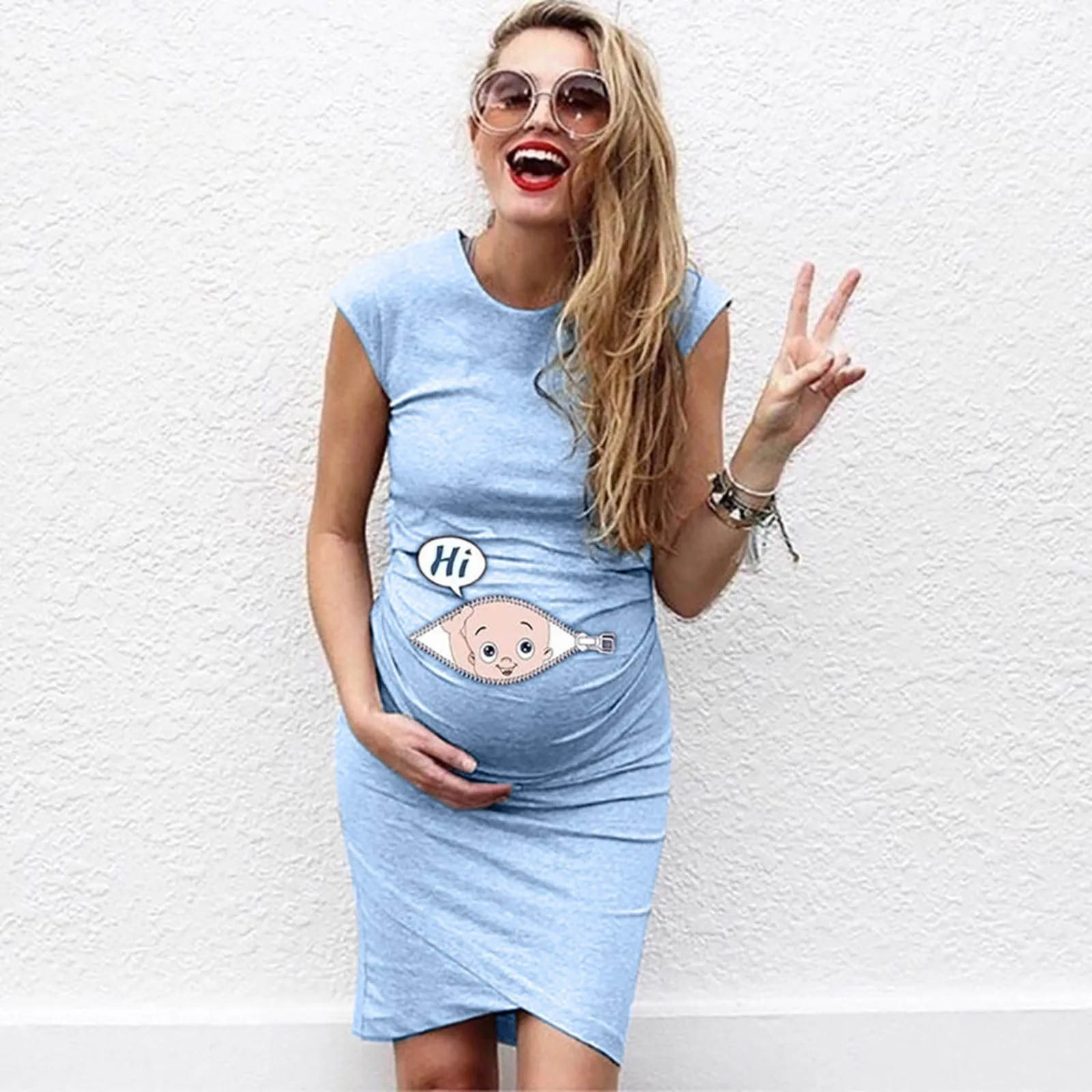 

Women sleeveless Casual Pregnancy Maternity Dress Cartoon Cute Maternity Dress Letter Print Dress Nusring Sheath Summer Dress
