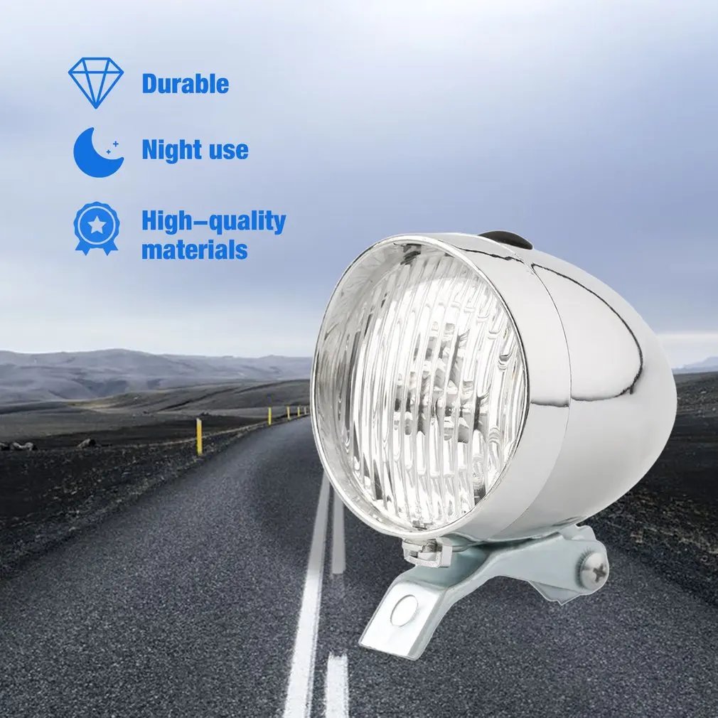 

3 LED Vintage Ultra Bright Flashlight Light Lamp Bicycle Headlight Bike Front Light Safe Night Cycling Bike Accessory