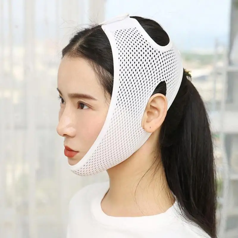 Дышащая v-образная подтяжка щек для лица тонкая маска формирующий пояс двойной