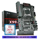JGINYUE X99 D4 комплект материнской платы с Xeon E5 2678 V3 LAG 2011-3 ЦП 1 шт. * 16 ГБ = 16 Гб DDR4 ECC ОЗУ четыре канала