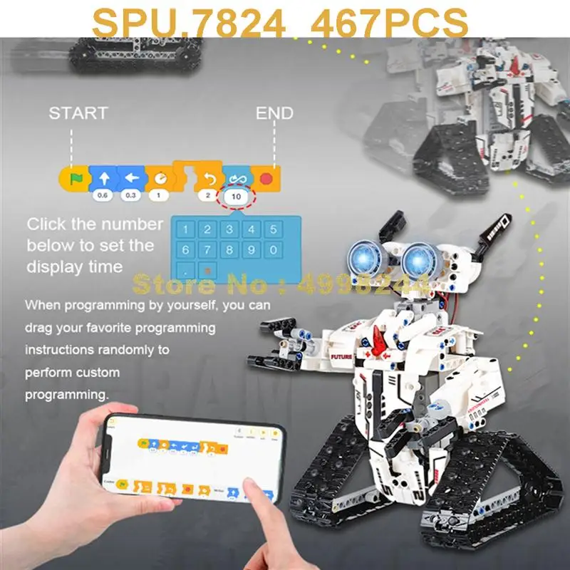 Fc9001 467pcs Technology App Steam Programming Rc Tracked Robot Intelligent Building Blocks Toy | Игрушки и хобби