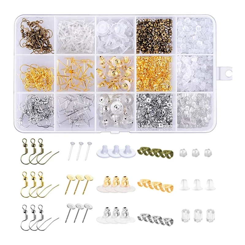 

1200Pc DIY Handmade Earrings Earring Material, Earring Jewelry Making, Earplugs and Ear Needle Accessories