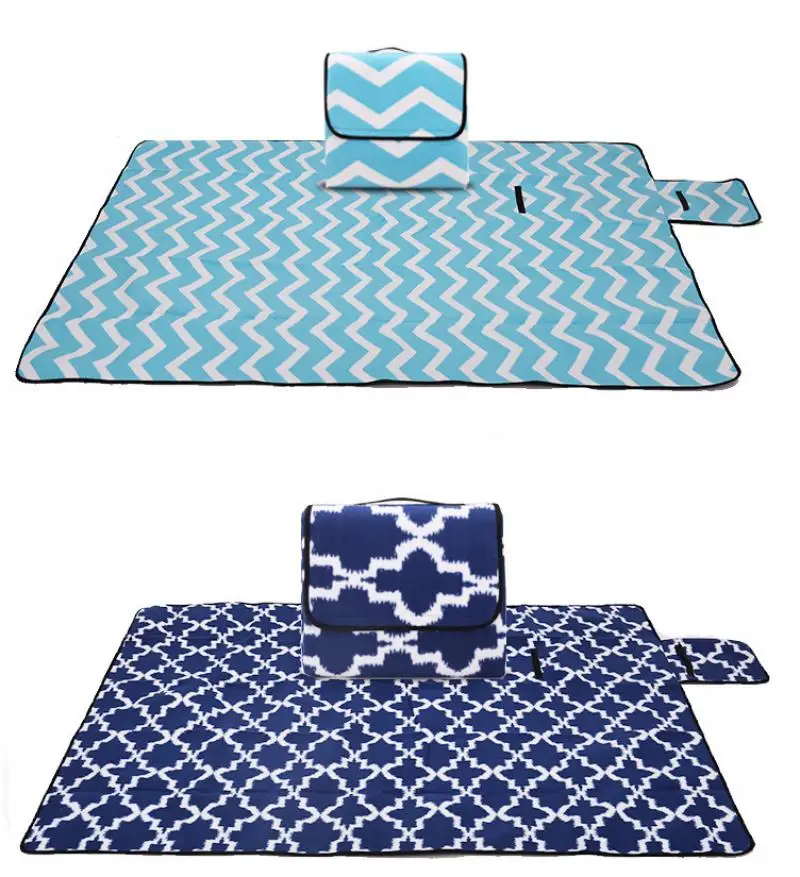 

Foldable Outdoor Camping Mat Flannelette PVC Picnic Blanket Waterproof Widen Picnic Mat Plaid Beach Blanket Baby Multiplayer Mat