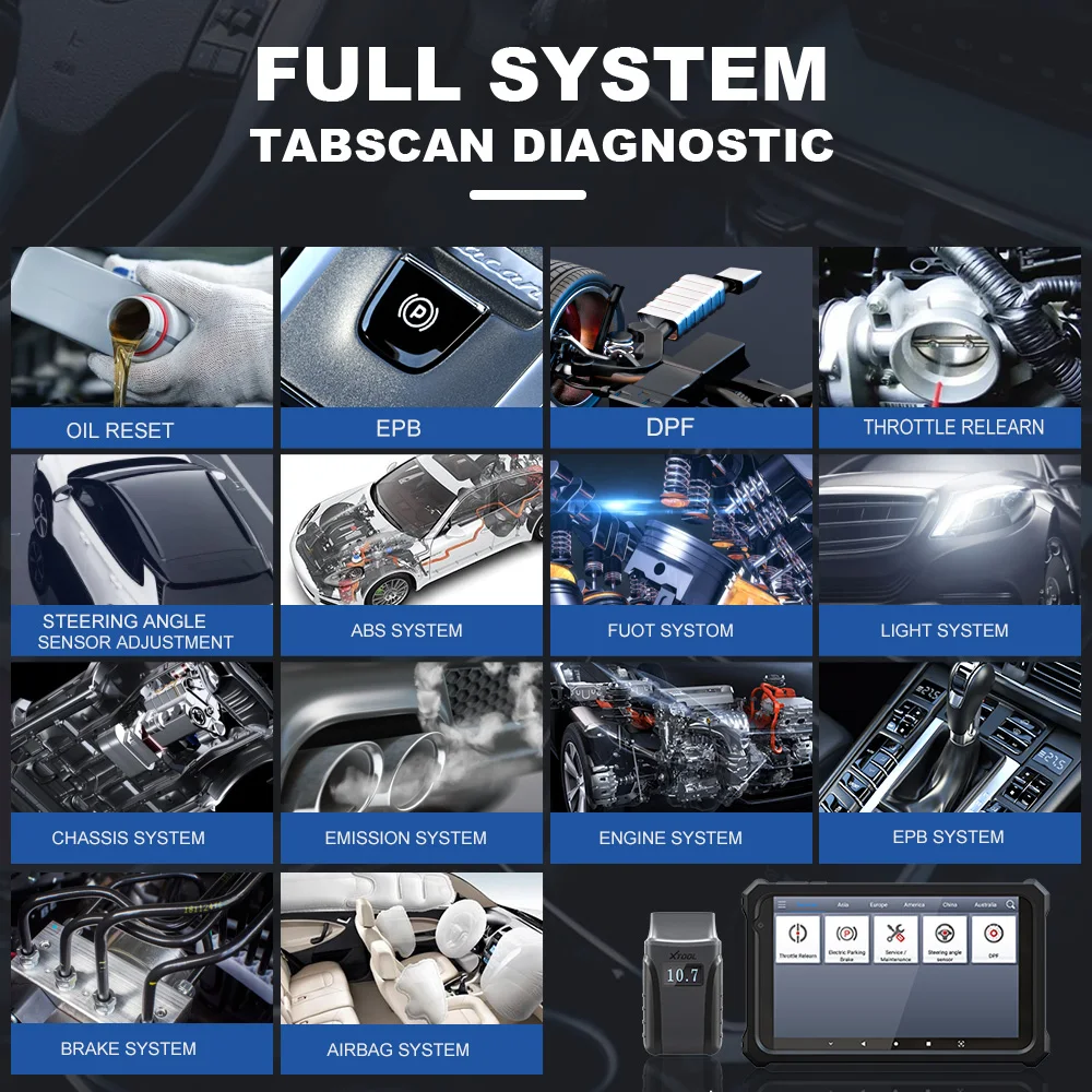 Диагностические инструменты для всех систем автомобиля XTOOL Anyscan A30 P80 OBD2 ABS подушка