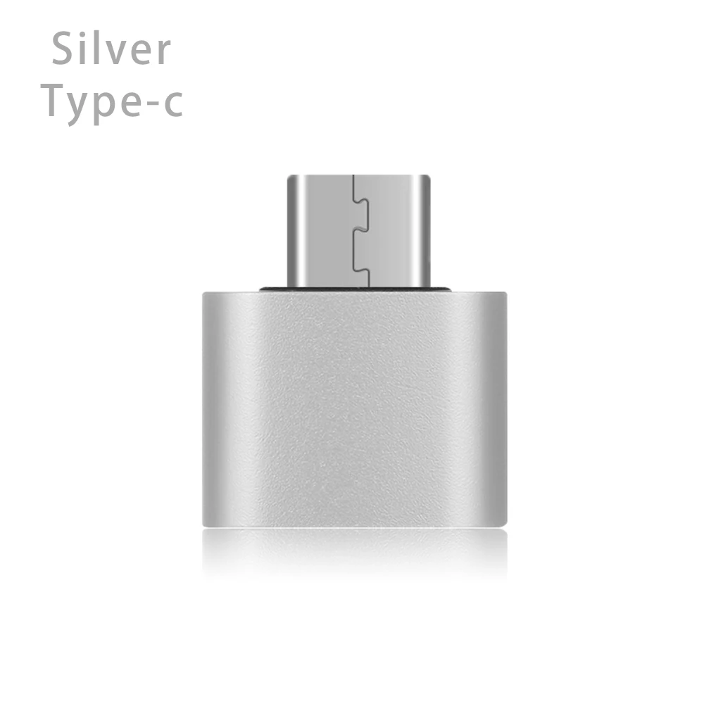 Серебристый Металлический USB-C 3,1 type C к USB 3,0 адаптер конвертера OTG для смартфонов Android type C OTG адаптер 18*18*9 мм - Цвет: Серебристый
