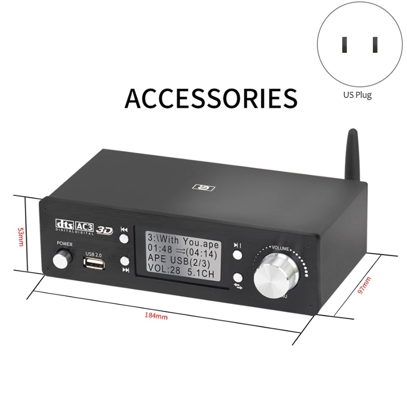 5.1CH o декодер Bluetooth 5 0 Reciever DAC DTS AC3 Dolby 4K HDMI экстрактор конвертер SPDIF ARC звуковая карта