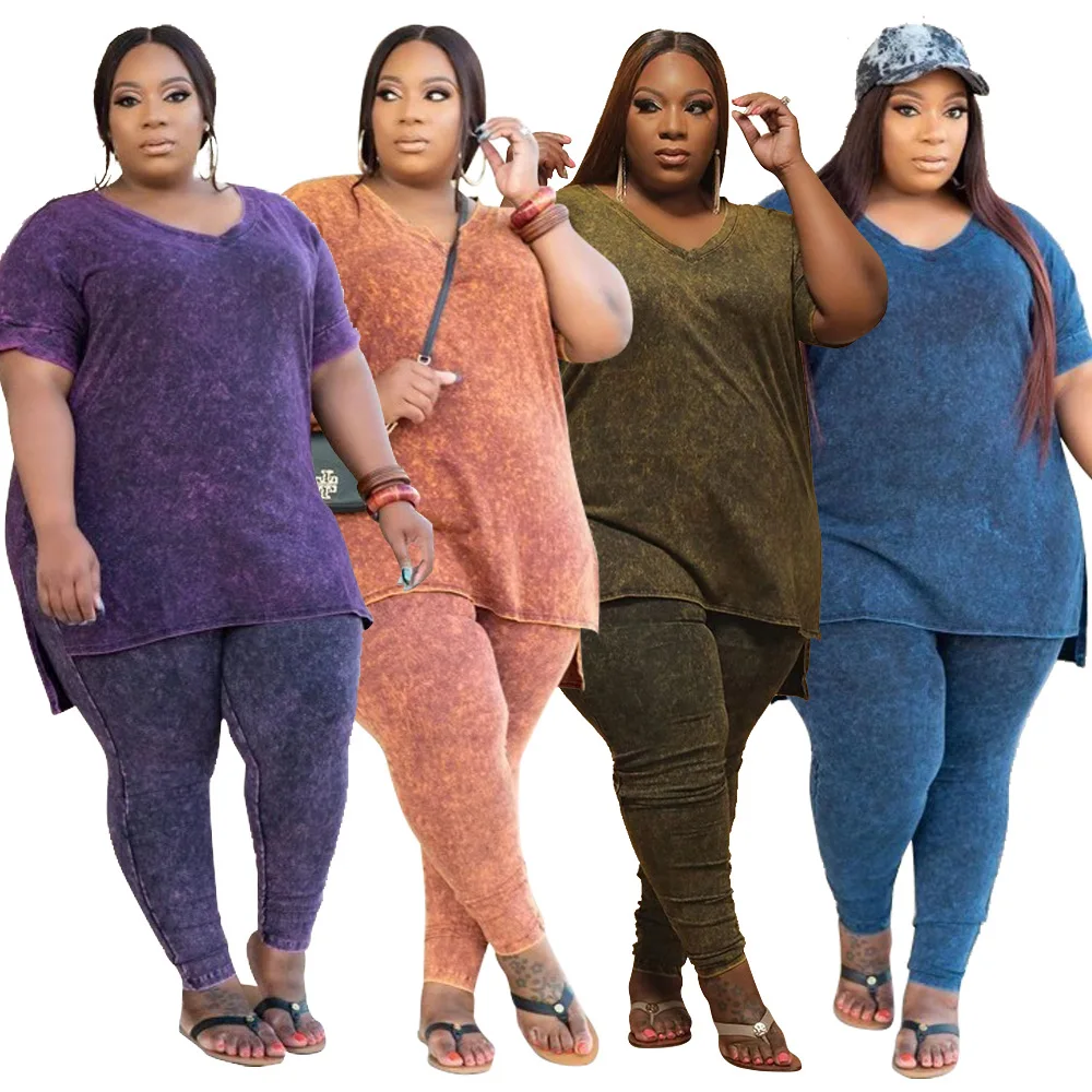

Blouse and Pants Womens Summer Outfit Set Plus Size Sets Clothing Plus Size Conjuntos Plus Size Zestawy Plus La Taille Ensembles