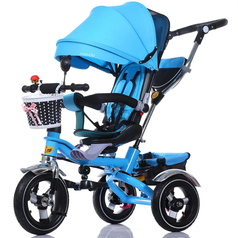 3 In 1 Foldable Children Tricycle Bike Baby Carriage Trolley Baby Stroller Pram Pushchair Three Wheels Folding Baby Buggies