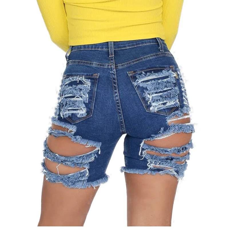 

Summer woman trendy Ripped denim shorts fashion sexy high waist jeans shorts street hipster shorts clothes S-2XL 2021 new
