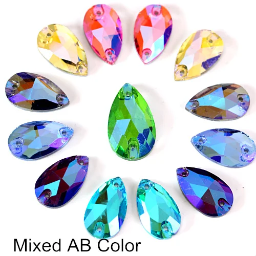 mix color Высокое качество, много цветов, каплевидные пришивные стразы, каплевидные пришивные камни, стеклянные стразы, пришивные стразы, свадебное платье Y1250 - Цвет: mix color