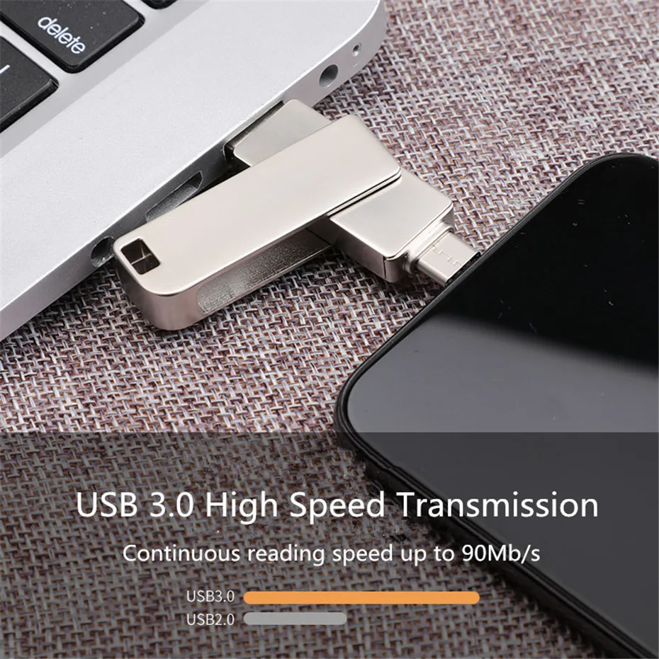OTG USB флэш-накопитель 32 Гб 64 Гб 128 Гб двойной USB 3,0 флэш-карта в виде ключа 64 Гб металлический флэш-диск Флешка 128 ГБ для телефона type C PC