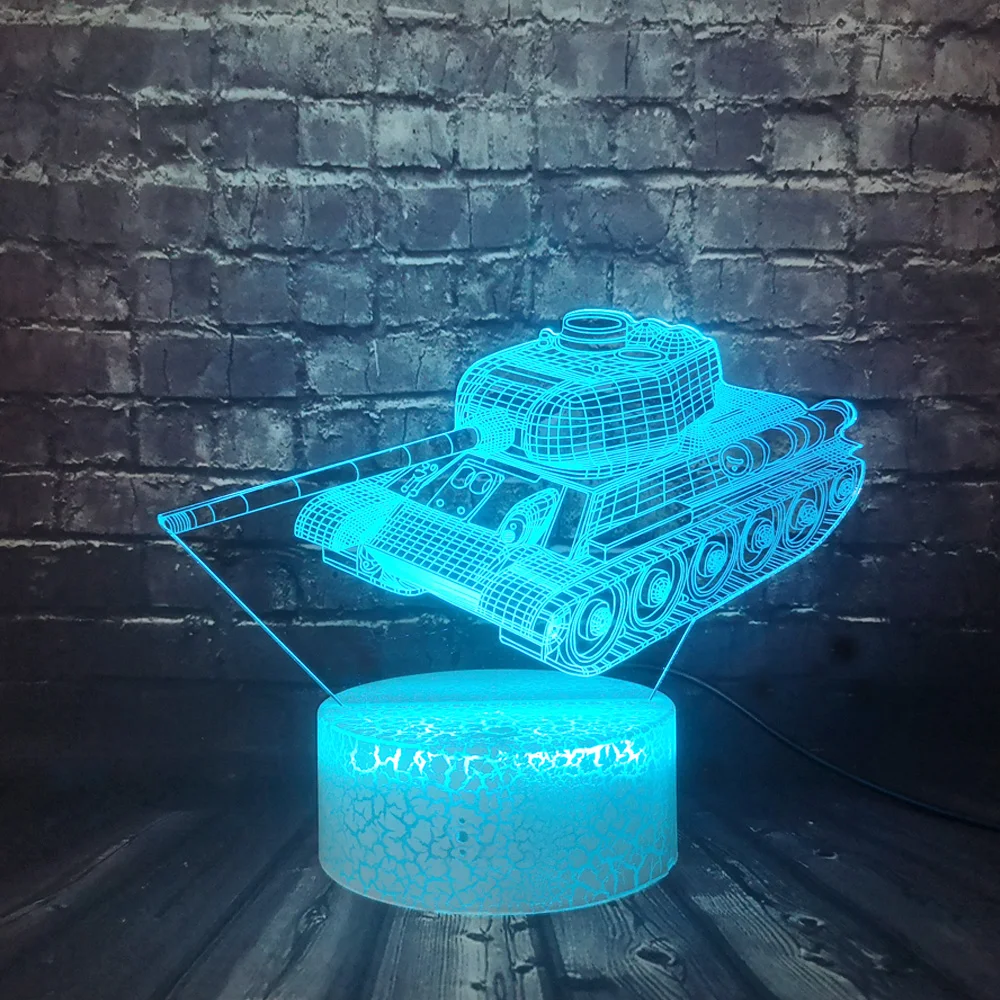 Светодиодный ночной Светильник 3D с автомобилем из мультфильма 7 Цвет изменить