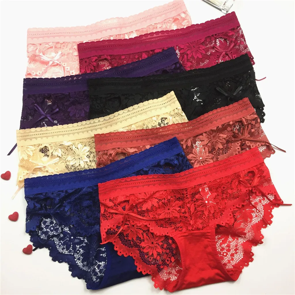 Сексуальные кружевные женские трусики нижнее белье брифы удобные прозрачные с