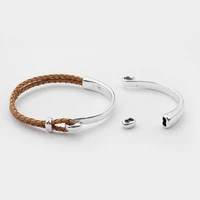 5pcs fashion jewelry 3mm 2 hole half a leather bracelet clasps for bracelets bangles jewelry making