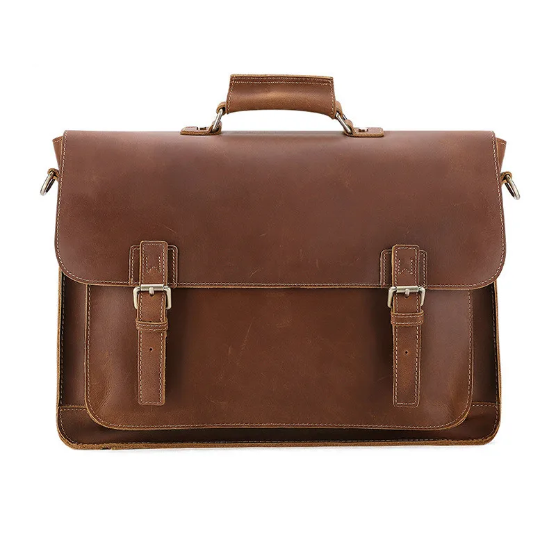 

Business bag leather 2020 authentic men's, 17 inch Laptop Briefcase, retro style, fashion