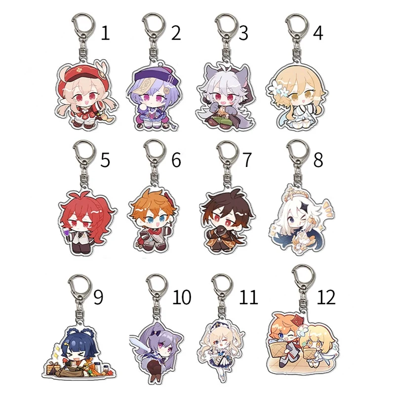 

Genshin Impact Acrylic Keychain Jean Cartoon Figure Pendant Keyring Animation Jewelry for Men Women Bag Pendant Gift