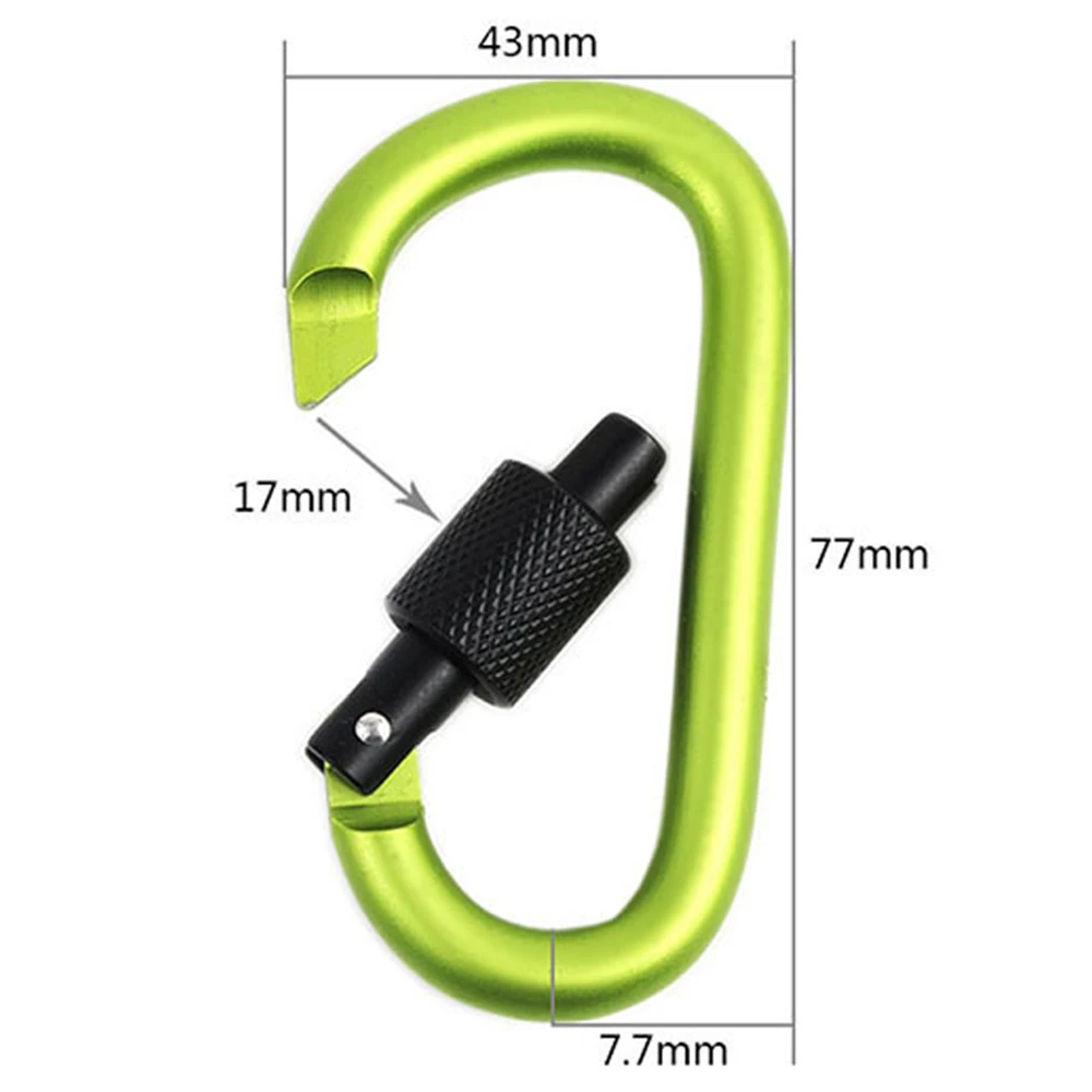 Outdoor Climbing Aluminium Alloy D Shape Buckle Carabiner Survival Keychain Camping Climb Clasp Clip Backpack Buckle Keychain