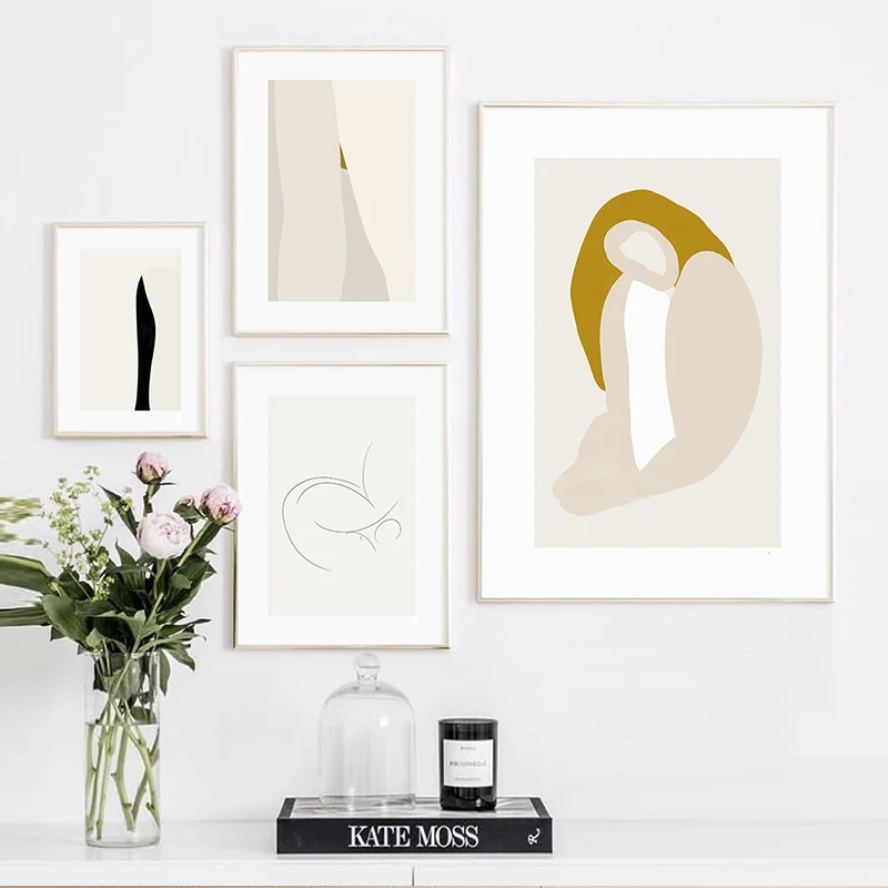 Скандинавская Минималистичная художественная абстрактная линия Геометрическая